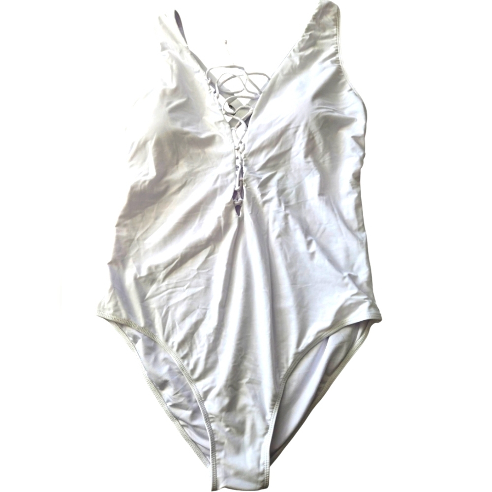 Daci NWT White Lace-Up Swimsuit Size 20W